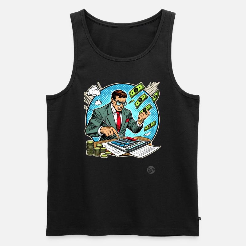 Superheld Buchhalter - Männer Premium Bio Tank Top - Schwarz