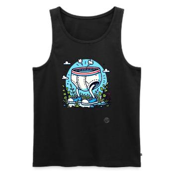 Natur-Unterhosen - Männer Premium Bio Tank Top - Schwarz - Vorne - AI Model Male 178 light (178cm)