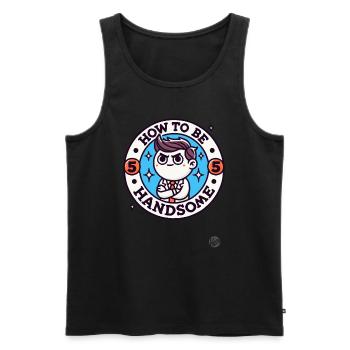 Wie man gut und attraktiv aussieht - Männer Premium Bio Tank Top - Schwarz - Vorne - Michal (187cm)