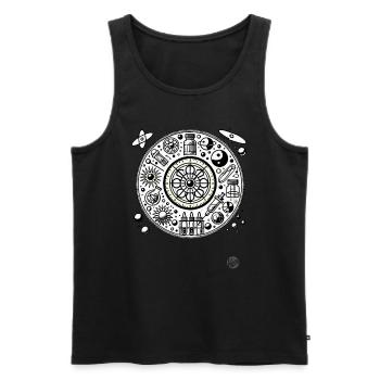 Nerds for science - Men's Premium Organic Tank Top - black - Front - AI Model Male 178 light (178cm)