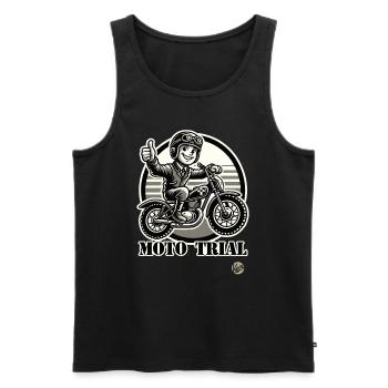Old School Retro Motocross Moto Trial - Men's Premium Organic Tank Top - black - Front - Michal (187cm)