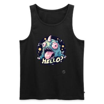 Verrücktes Einhorn-Echsen Hallo - Männer Premium Bio Tank Top - Schwarz - Vorne - AI Model Male 178 light (178cm)