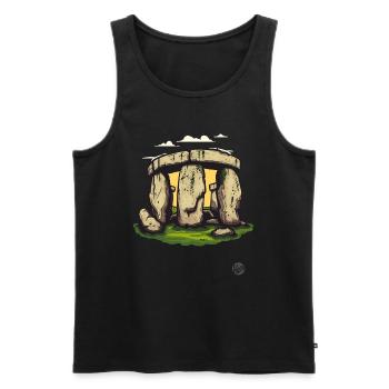 pagan Stonehenge cult - Men's Premium Organic Tank Top - black - Front - AI Model Male 178 light (178cm)