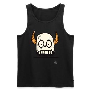 Viking skull with horns - Men's Premium Organic Tank Top - black - Front - AI Model Male 178 light (178cm)