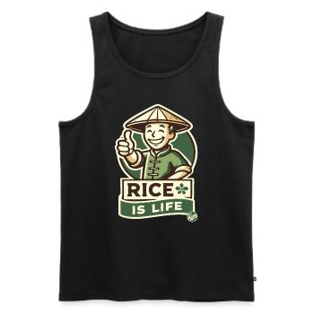 Rice farmer thumbs up - rice is life - Men's Premium Organic Tank Top - black - Front - Michal (187cm)
