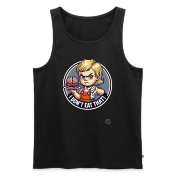 Mädchen mit Gehirn-Burger, Ich esse das nicht - Männer Premium Bio Tank Top - Schwarz - Vorne - Michal (187cm)