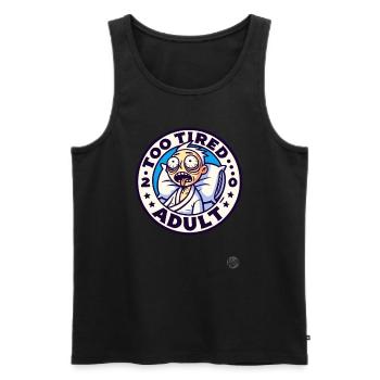 Too tired adult - Men's Premium Organic Tank Top - black - Front - AI Model Male 178 light (178cm)