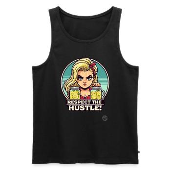 Respect Hustle, Lemonades Sale Cheerleader - Men's Premium Organic Tank Top - black - Front - Michal (187cm)