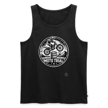Motocross Motorsport Barrel Jump at Moto Trial - Men's Premium Organic Tank Top - black - Front - Michal (187cm)