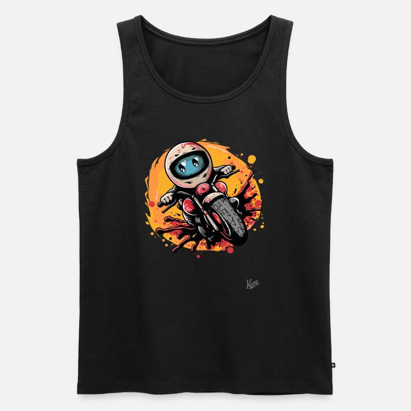Süßes Motorrad-Comic - Männer Premium Bio Tank Top - Schwarz
