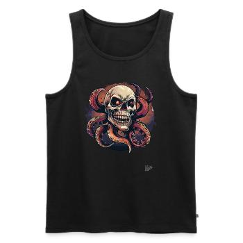 Octopus Skull Octopus - Men's Premium Organic Tank Top - black - Front - AI Model Male 178 light (178cm)