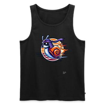 Samouraï japonais Turbo Snail - Débardeur bio Premium Homme - noir - Devant - Michal (187cm)
