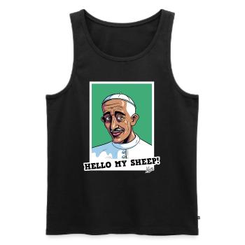 Bishop says: Hello my sheep - Men's Premium Organic Tank Top - black - Front - AI Model Male 178 light (178cm)