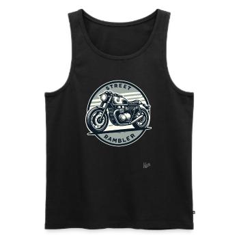 Street Walker - Moto rétro Café racer - Débardeur bio Premium Homme - noir - Devant - Michal (187cm)