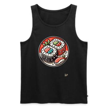Sushi - Männer Premium Bio Tank Top - Schwarz - Vorne - AI Model Male 178 light (178cm)