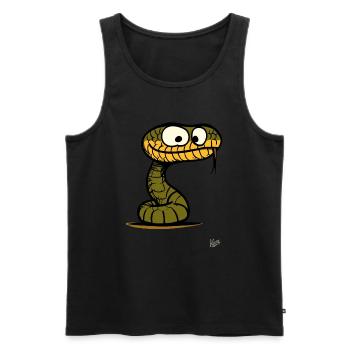 Stupid looking funny snake - Men's Premium Organic Tank Top - black - Front - Michal (187cm)