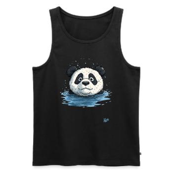 Little panda in the water - Men's Premium Organic Tank Top - black - Front - AI Model Male 178 light (178cm)