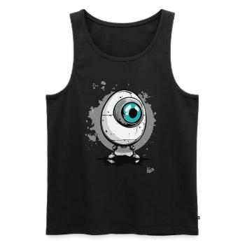 Cyber-Zyklopen-Robo-Ei - Männer Premium Bio Tank Top - Schwarz - Vorne - AI Model Male 178 light (178cm)