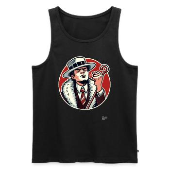 70er Pimp, gelassen gewinnen - Männer Premium Bio Tank Top - Schwarz - Vorne - AI Model Male 178 light (178cm)