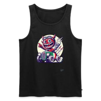 Little Italian car devil - Men's Premium Organic Tank Top - black - Front - AI Model Male 178 light (178cm)