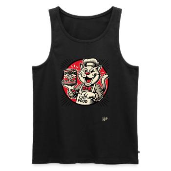 delicious DooDoo cat food with cooking cat - Men's Premium Organic Tank Top - black - Front - AI Model Male 178 light (178cm)