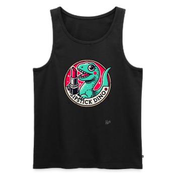 Lipstick Dino - Men's Premium Organic Tank Top - black - Front - AI Model Male 178 light (178cm)
