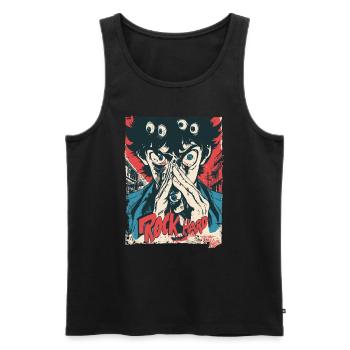 Monster Eyes Rock Hard - Men's Premium Organic Tank Top - black - Front - Michal (187cm)