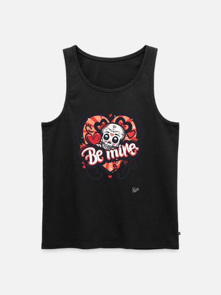 Heart and Skull: Be Mine - Men's Premium Organic Tank Top - black