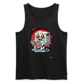 Weeping Sugar Cube: Life Without Sugar - Men's Premium Organic Tank Top - black - Front - AI Model Male 178 light (178cm)