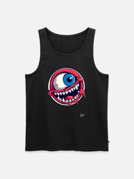 Drôle d’horreur Cyclope Oeil - Débardeur bio Premium Homme - noir