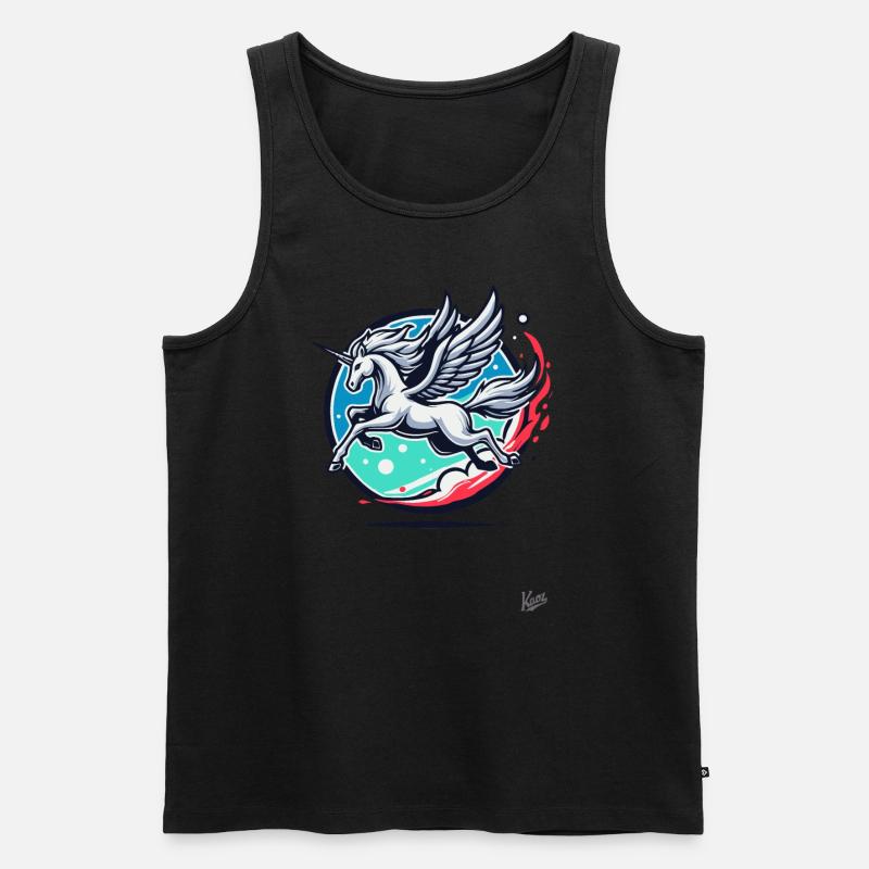 Das Pegasus-Einhorn - Männer Premium Bio Tank Top - Schwarz