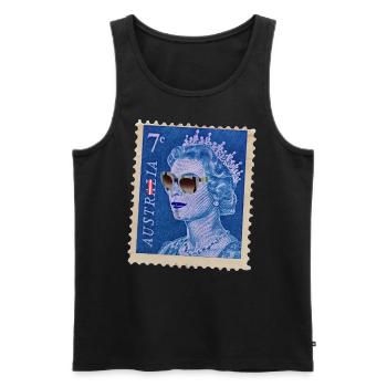 Austria (stamp) - Men's Premium Organic Tank Top - black - Front - AI Model Male 178 light (178cm)