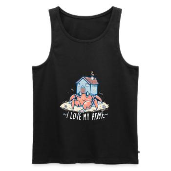 J'aime ma maison ermite - Débardeur bio Premium Homme - noir - Devant - AI Model Male 178 light (178cm)
