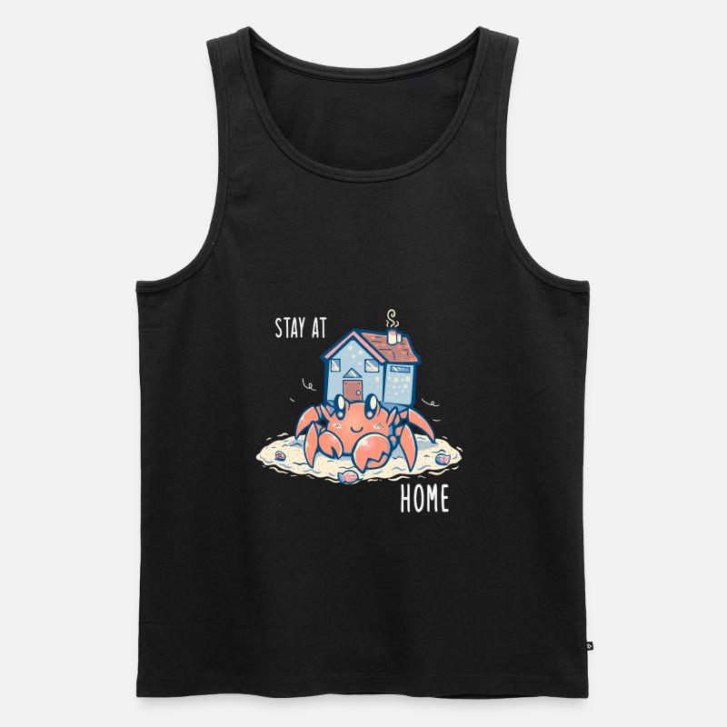 Bleib zu Hause Einsiedler - Männer Premium Bio Tank Top - Schwarz
