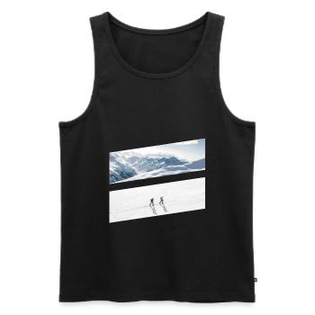 Skitour - Männer Premium Bio Tank Top - Schwarz - Vorne - Michal (187cm)