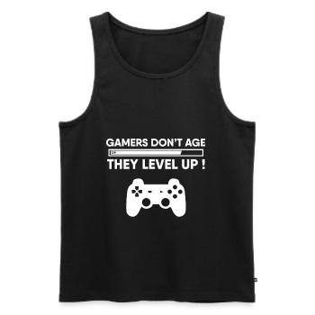Gamer Werden Nicht Älter Geburtstag Zocker - Männer Premium Bio Tank Top - Schwarz - Vorne - AI Model Male 178 light (178cm)