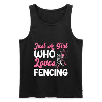 Just A Girl Who Loves Fencing Fencer - Männer Premium Bio Tank Top - Schwarz - Vorne - Michal (187cm)