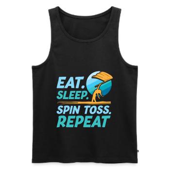 Eat Sleep Spin Toss Repeat Funny Color Guard - Männer Premium Bio Tank Top - Schwarz - Vorne - Michal (187cm)