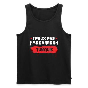 je peux pas je me barre en Turquie - Débardeur bio Premium Homme - noir - Devant - Michal (187cm)