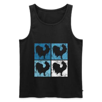Hahn Retro Hühnerzüchter Hühner Henne Huhn Küken - Männer Premium Bio Tank Top - Schwarz - Vorne - AI Model Male 178 light (178cm)