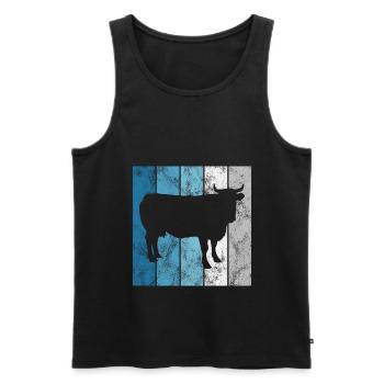 Vaches agriculteurs bovin agricole vache paysan retro - Débardeur bio Premium Homme - noir - Devant - Michal (187cm)