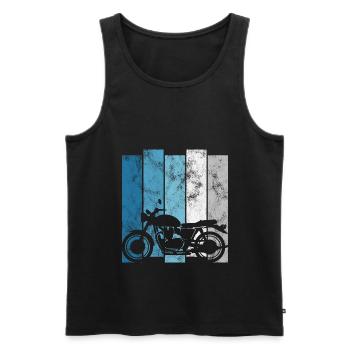 Motocyclistes Retro Biker Moto Chopper Bobber - Débardeur bio Premium Homme - noir - Devant - Michal (187cm)