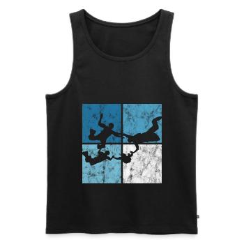 Fallschirmspringer Fallschirm Fallschirmspringen - Männer Premium Bio Tank Top - Schwarz - Vorne - AI Model Male 178 light (178cm)