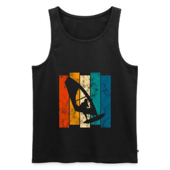 Windsurfing Retro Surfen Windsurfen Windsurfer - Männer Premium Bio Tank Top - Schwarz - Vorne - AI Model Male 178 light (178cm)