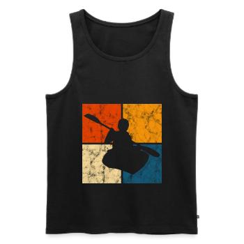 Rudern Retro Paddeln Boot Paddel Kajak Kayak Kanu - Männer Premium Bio Tank Top - Schwarz - Vorne - Michal (187cm)