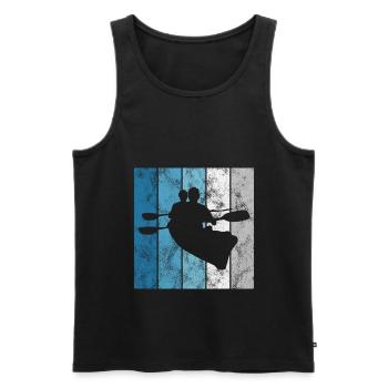Paddeln Kayak Retro Kajak Rudern Boot Paddel Kanu - Männer Premium Bio Tank Top - Schwarz - Vorne - Michal (187cm)