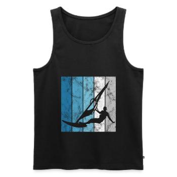Windsurfer Windsurfing Retro Windsurfing Surfing - Men's Premium Organic Tank Top - black - Front - AI Model Male 178 light (178cm)