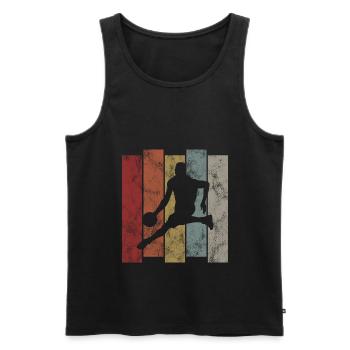 Basketteur basket rétro - Débardeur bio Premium Homme - noir - Devant - Michal (187cm)