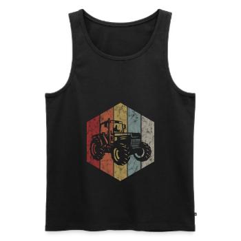 Ferme tracteurs paysannes tracteurs rétro tracteurs - Débardeur bio Premium Homme - noir - Devant - Michal (187cm)