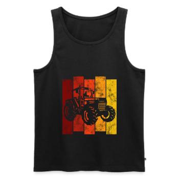 Farm Tractor Retro Farmer Tractor Tractors - Men's Premium Organic Tank Top - black - Front - Michal (187cm)